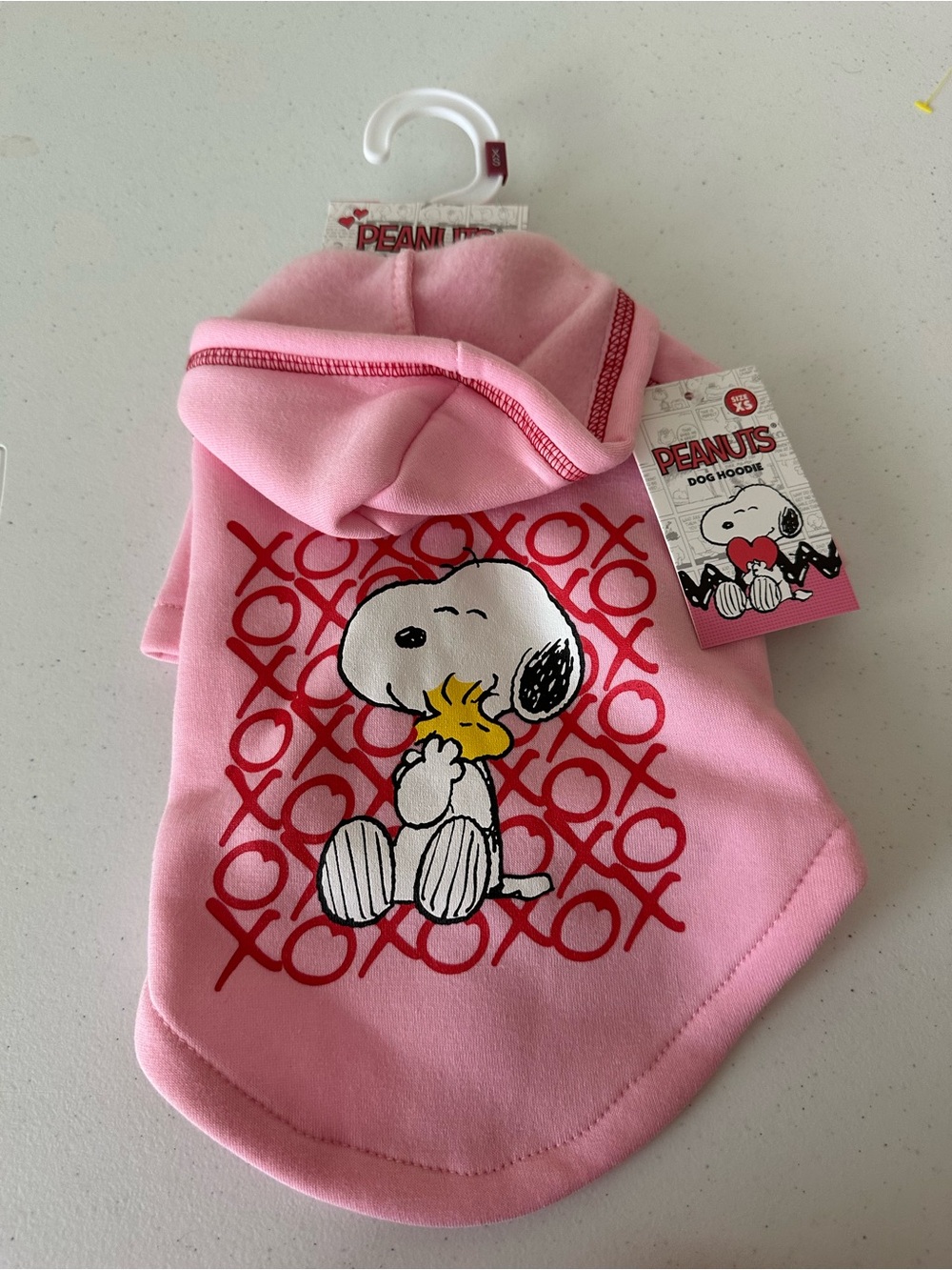 Peanuts Snoopy Pink Dog Hoodie - XOXO Print size XS/ NWT